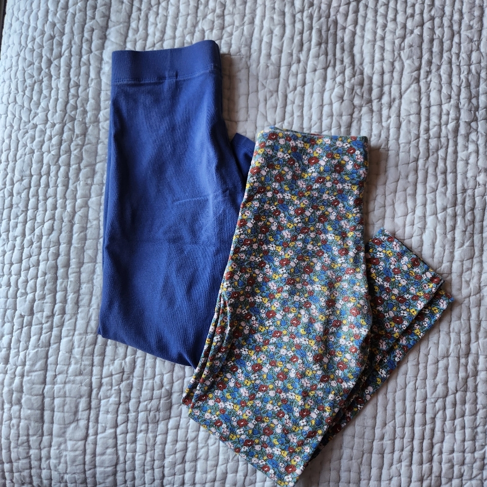 Mini Boden Leggings Bundle Blue/floral Size 7/8